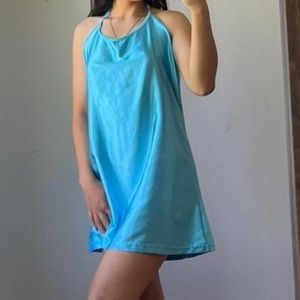 Blue slip dress